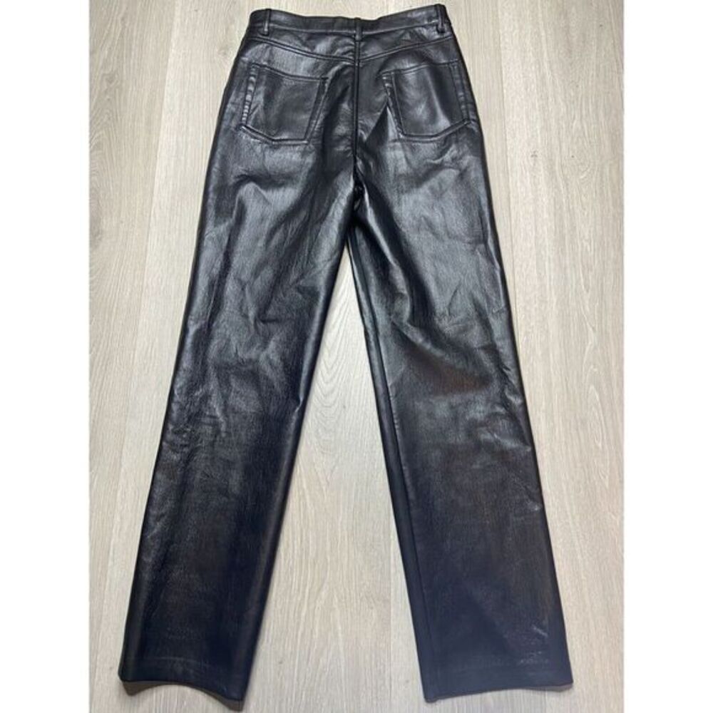 Aritzia Wilfred Pant Black 6 Melina‎ Faux Leather High Rise Straight Butter Soft